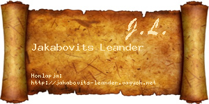 Jakabovits Leander névjegykártya