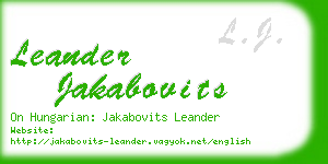 leander jakabovits business card